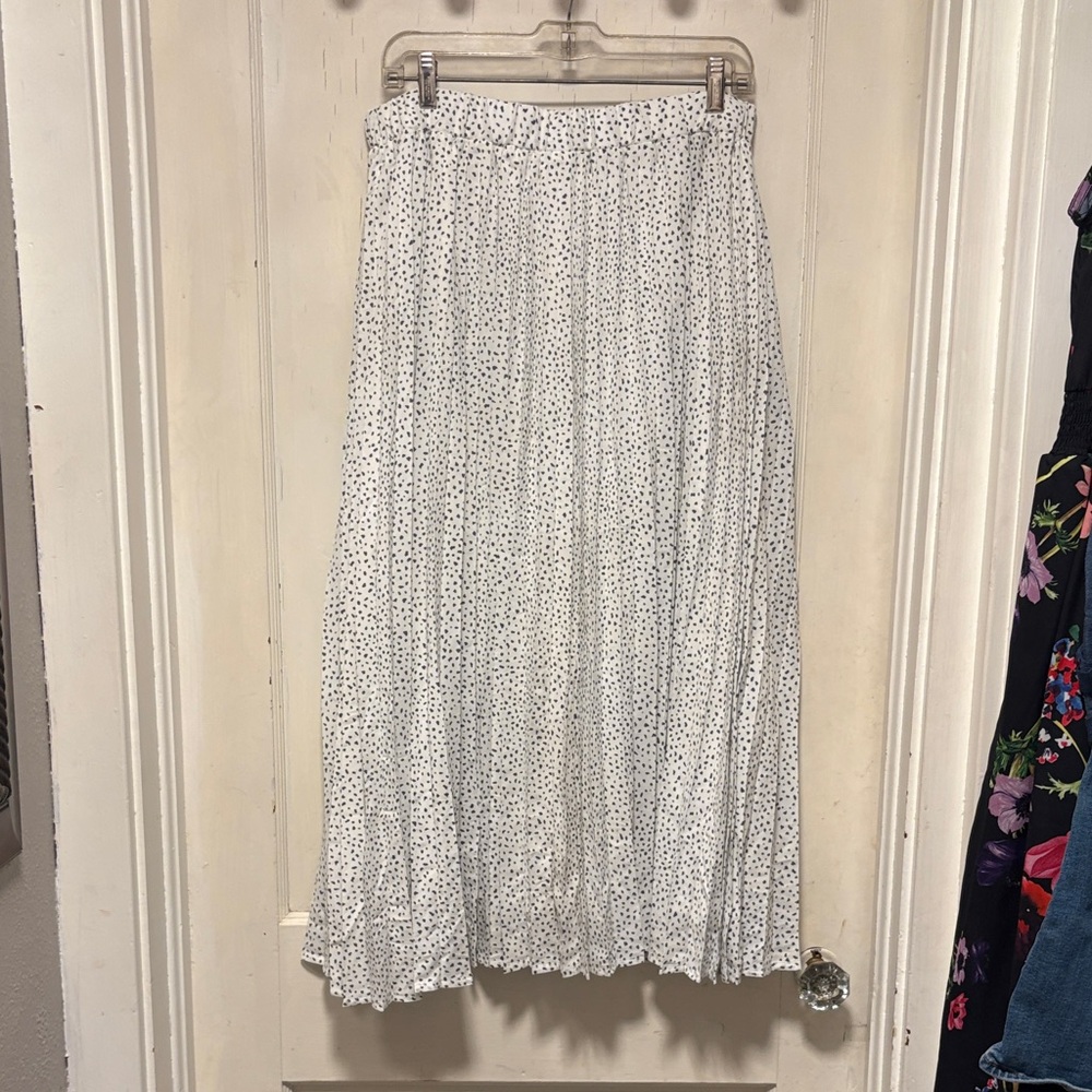 A New Day Speckled Pleated Maxi Lined Skirt Large